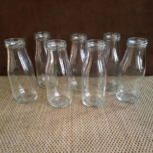 7 Glass Milk Bottles
